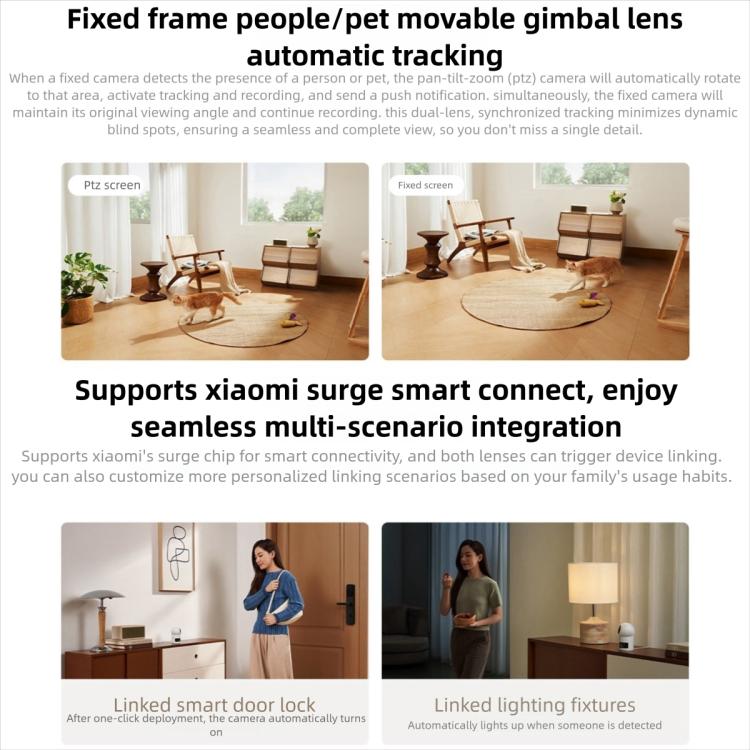 Original Xiaomi Mijia Smart Camera 4 Dual Lens PTZ 360 Degree AI Detection 5MP WiFi 6 Home Security Mi Home APP Camera