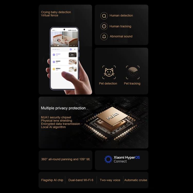 Original Xiaomi Smart Camera 4 4K Dual-band Wi-Fi 6 8MP HDR AI Tracking Night Vision Two-Way Audio Home Security Baby Monitor Pet Camera