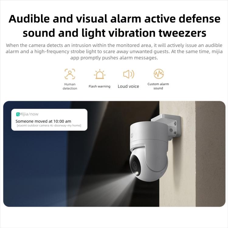Original Xiaomi Outdoor Camera 4C 3K Full Color Night Vision 5MP IP66 Human Tracking Sound And Light Warning Voice Call Camera