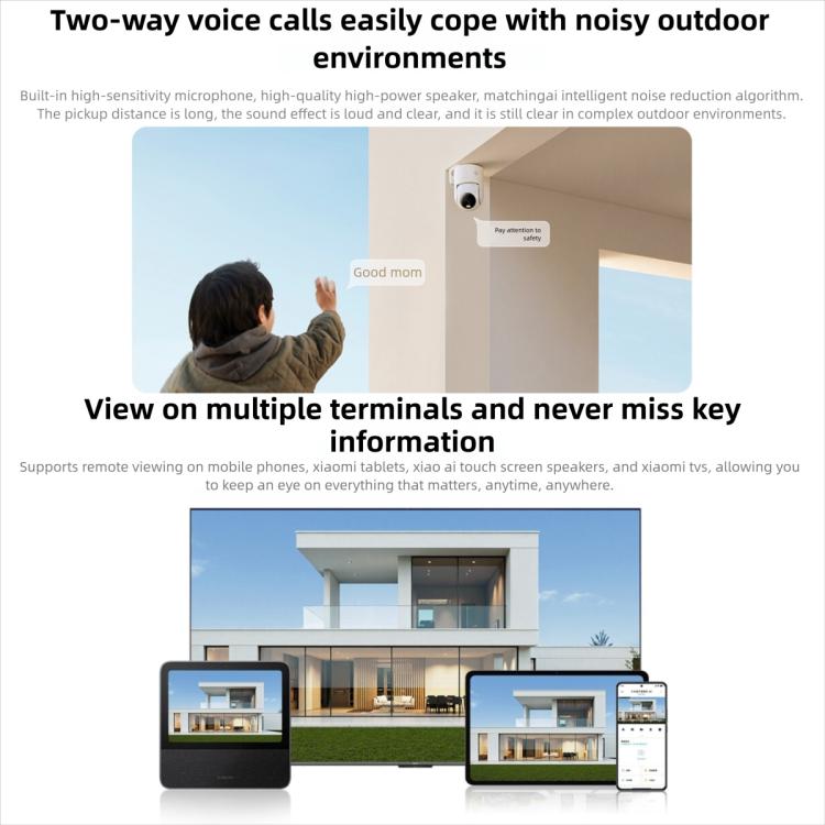 Original Xiaomi Outdoor Camera 4C 3K Full Color Night Vision 5MP IP66 Human Tracking Sound And Light Warning Voice Call Camera