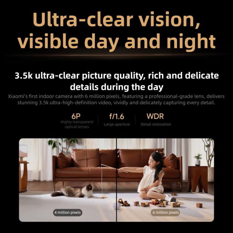 Original Xiaomi Smart Camera 4C 3.5K AI Detection 6MP Full Color Night Vision WiFi 6 Home Security Camera