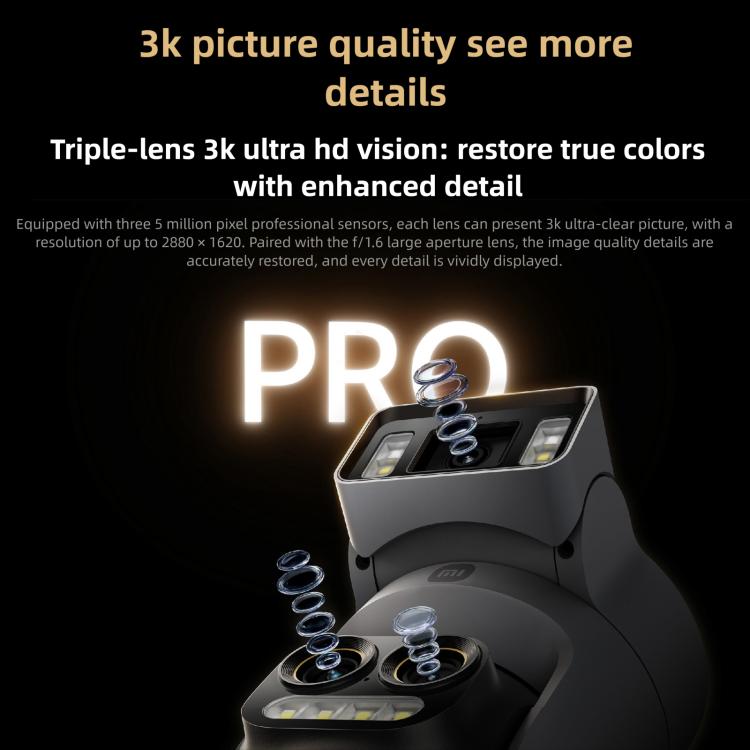 Original Xiaomi Outdoor Camera 4 Pro 3 Lens 9X Zoom 5MP Full Color Night Vision Sound Light Warning Security Camera