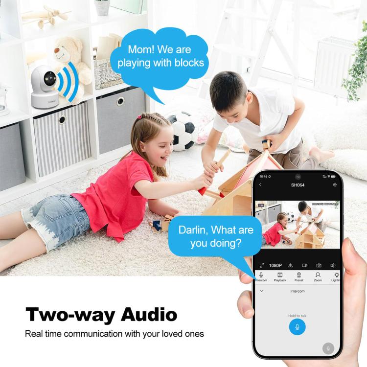 SriHome SH064 8MP HD Two-way Video Mini Camera Supports Night Vision