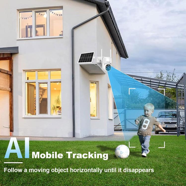 SriHome DH005 4MP 2K Low Power Consumption Wireless Security Camera System with Solar Panel