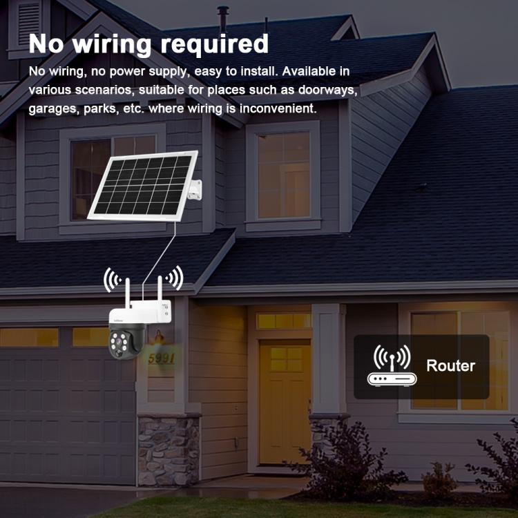 SriHome DH006 4MP 2K Low Power Consumption Wireless Security Camera System with Solar Panel