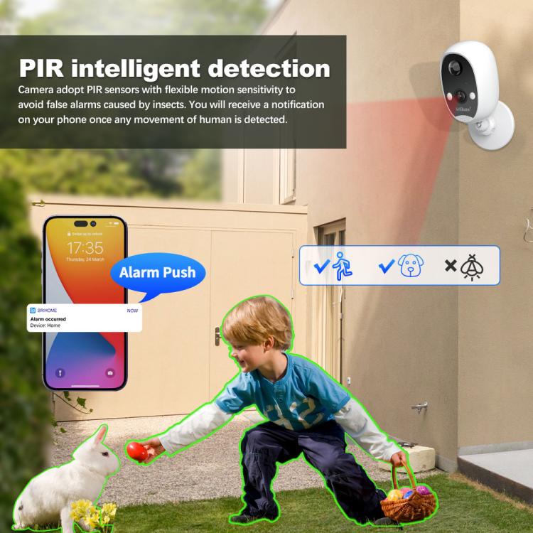 SriHome DH008 4MP 2K Low Power Consumption Wireless Security Camera System