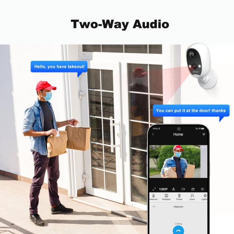 SriHome DH008 4MP 2K Low Power Consumption Wireless Security Camera System