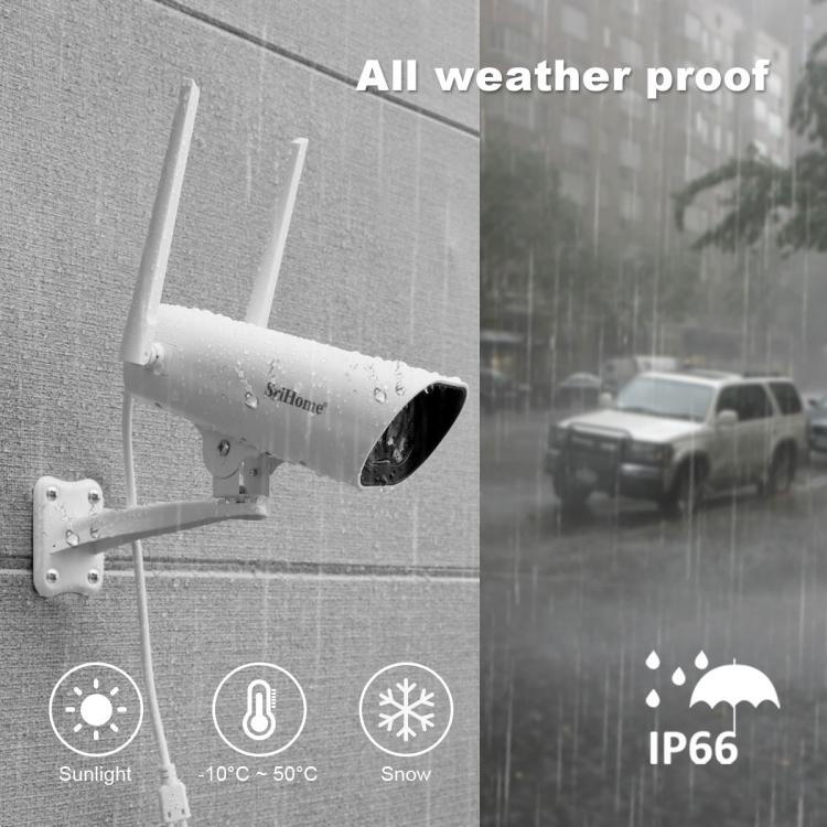 Srihome SH037 5MP Outdoor Waterproof Security HD Camera, Supports Two-Way Audio and Color Night Vision