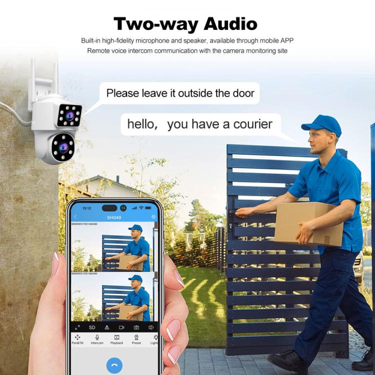 Srihome SH063 4MP Dual Lens Panoramic Surveillance HD Camera