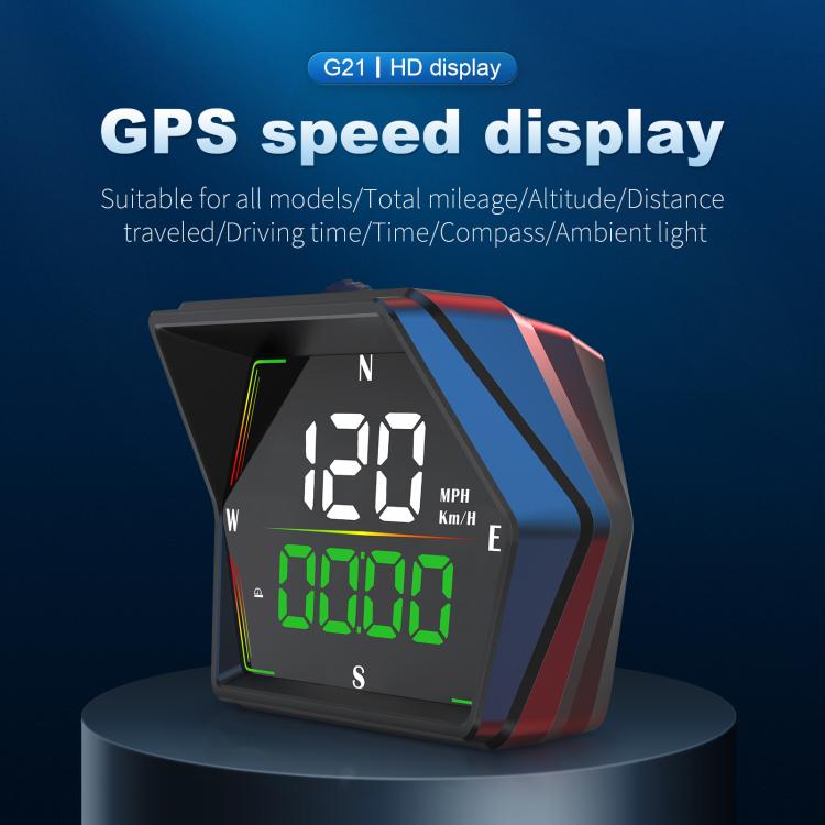 G21 Car HD Display GPS Speedometer Car OBD Meter Display Head-Up Display with Suction Cup Holder