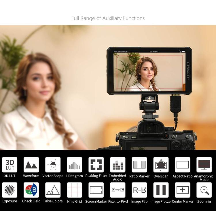 FEELWORLD PS6 5.5 inch OLED Vertical Horizontal Camera Field Video Monitor Touch Screen 4K HDMI-compatible