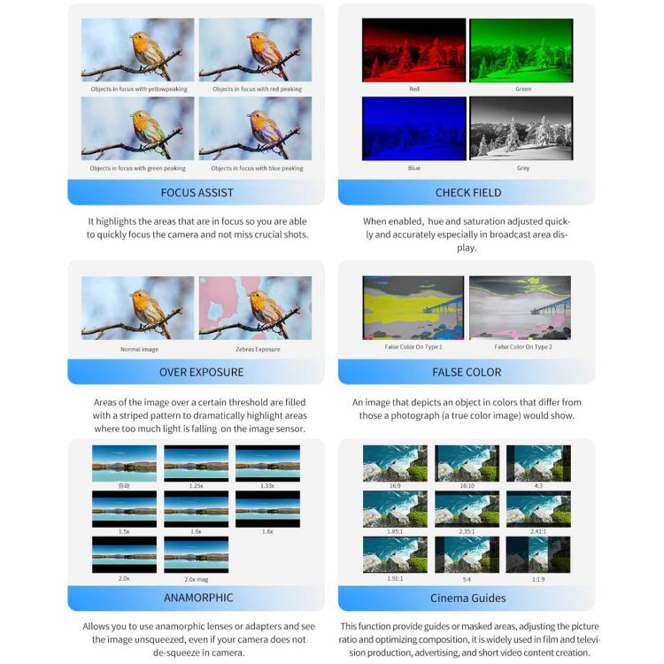 FEELWORLD PS6 5.5 inch OLED Vertical Horizontal Camera Field Video Monitor Touch Screen 4K HDMI-compatible