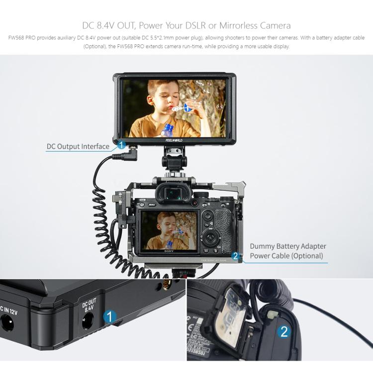FEELWORLD FW568 Pro 6-inch 1200nit High Bright Camera DSLR Monitor 4K HDMI 60Hz IPS Screen