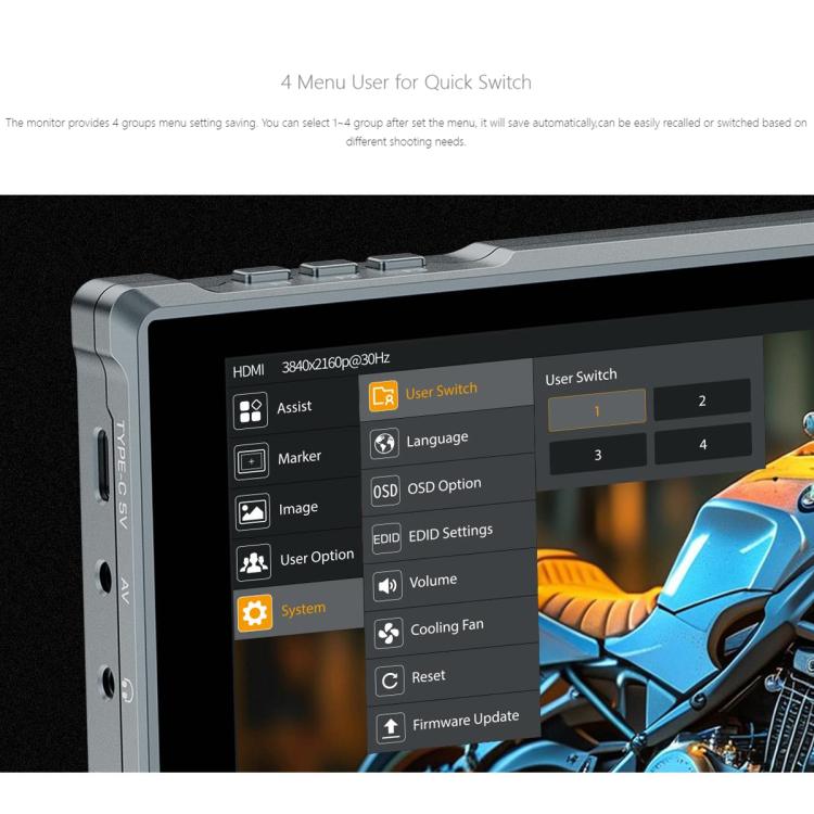 FEELWORLD FW759 Pro 7-inch Touch Screen Camera Field Video Monitor 4K HDMI-compatible 1280 x 800 IPS Screen