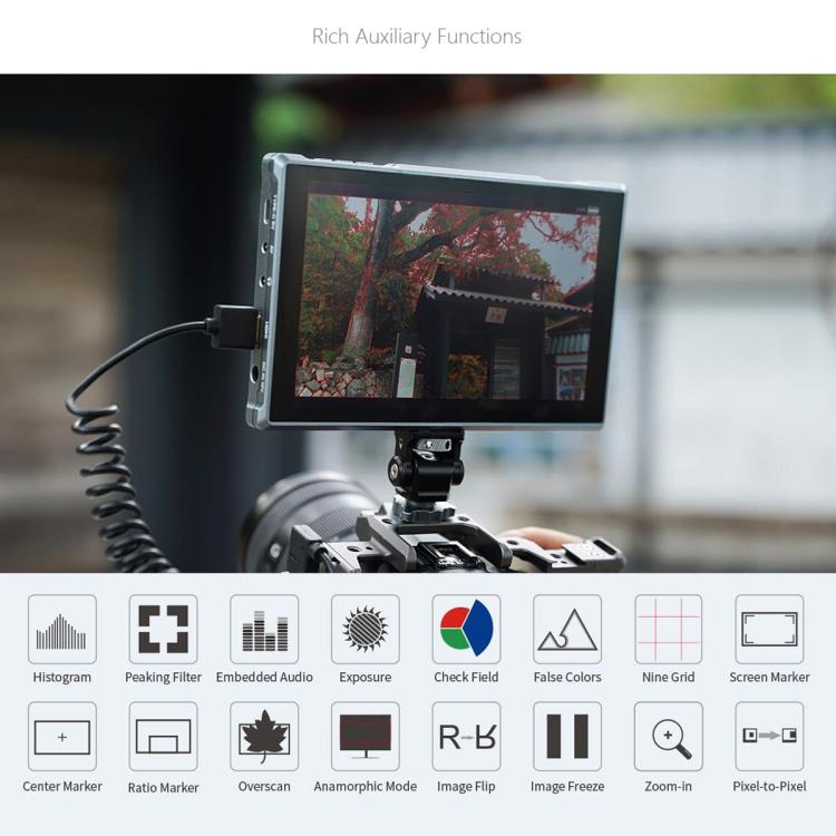 FEELWORLD FW759 Pro 7-inch Touch Screen Camera Field Video Monitor 4K HDMI-compatible 1280 x 800 IPS Screen