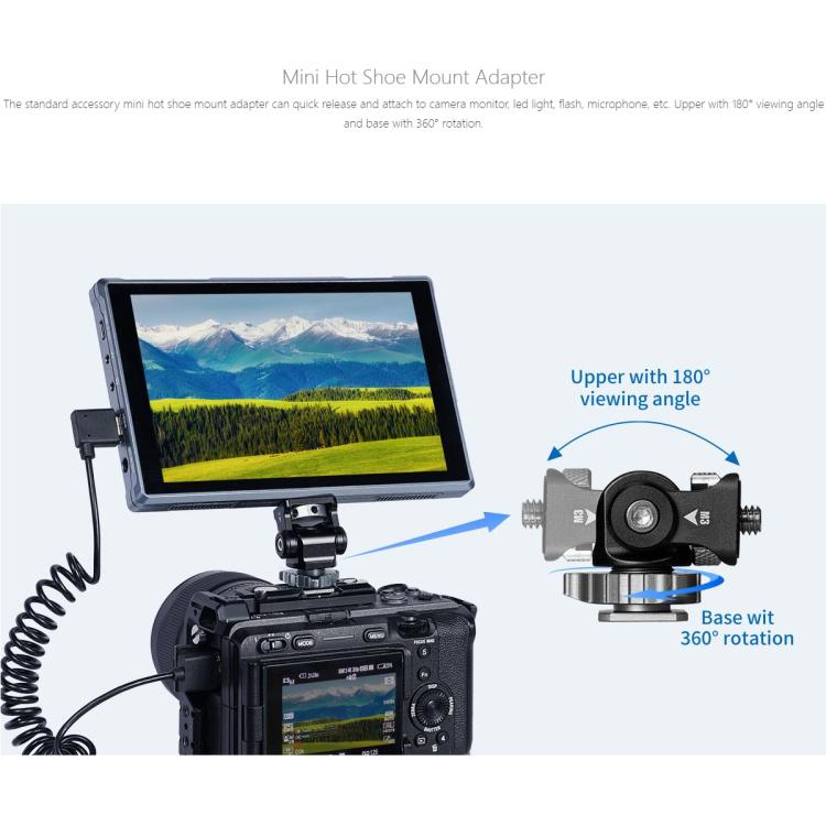 FEELWORLD FW759 Pro 7-inch Touch Screen Camera Field Video Monitor 4K HDMI-compatible 1280 x 800 IPS Screen