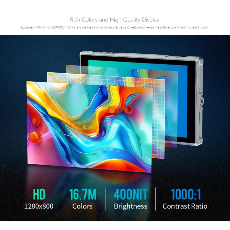 FEELWORLD FW759 Pro 7-inch Touch Screen Camera Field Video Monitor 4K HDMI-compatible 1280 x 800 IPS Screen