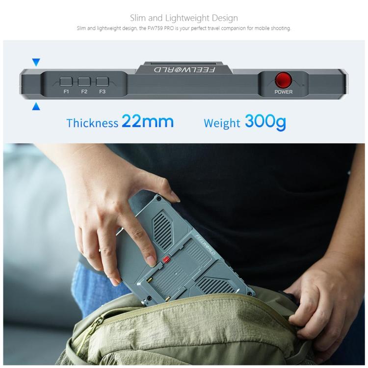 FEELWORLD FW759 Pro 7-inch Touch Screen Camera Field Video Monitor 4K HDMI-compatible 1280 x 800 IPS Screen