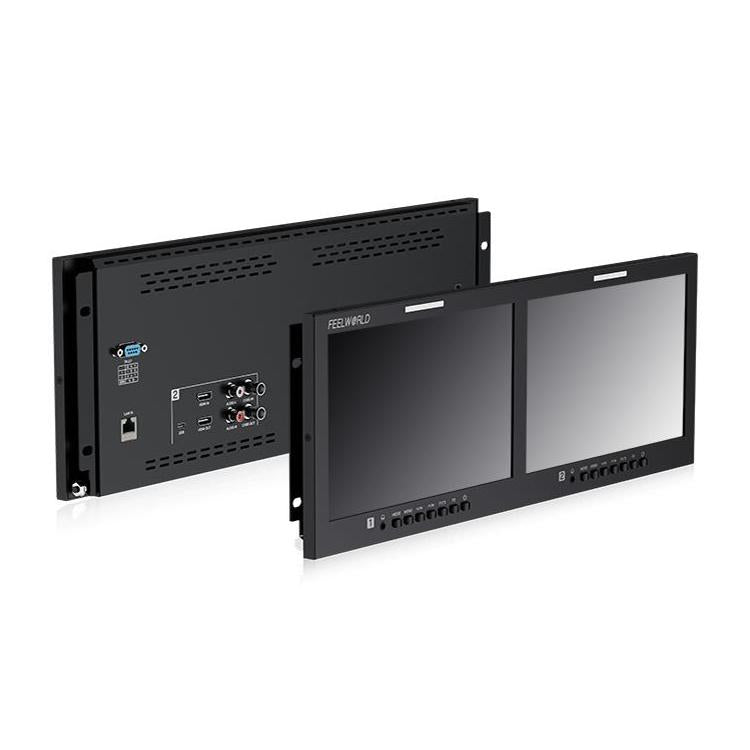 FEELWORLD D101 PLUS-H Dual 10.1 inch 4RU Rackmount Monitor 4K HDMI-compatible CVBS 1920x1200 IPS Screen