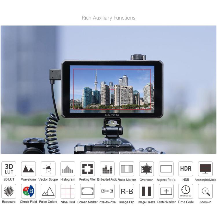 FEELWORLD SC6 6-inch 1500nit High Brightness Aluminium Filed Camera Video Monitor 3G SDI 4K HDMI-compatible 60Hz 1920 x 1080 IPS Screen