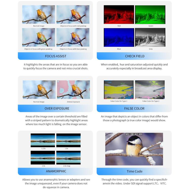 FEELWORLD SC6 6-inch 1500nit High Brightness Aluminium Filed Camera Video Monitor 3G SDI 4K HDMI-compatible 60Hz 1920 x 1080 IPS Screen