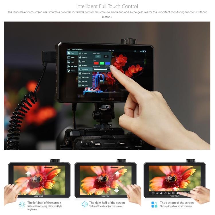 FEELWORLD SC6 6-inch 1500nit High Brightness Aluminium Filed Camera Video Monitor 3G SDI 4K HDMI-compatible 60Hz 1920 x 1080 IPS Screen
