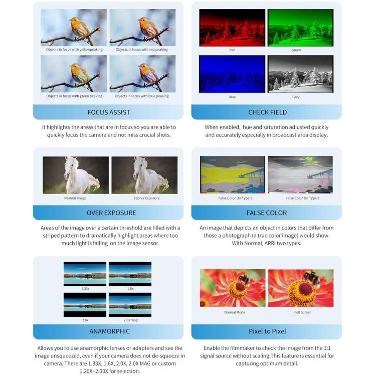 FEELWORLD T7S Pro 7-inch 2000nit High Brightness Filed Camera Video Monitor 3G SDI 4K 60Hz HDMI-compatible 1920 x 1200 IPS Screen