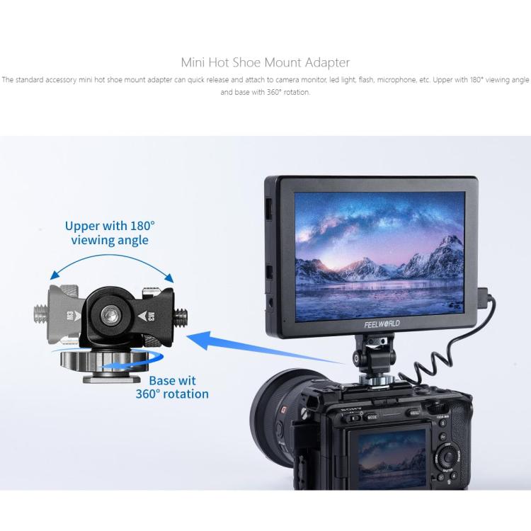 FEELWORLD T7S Pro 7-inch 2000nit High Brightness Filed Camera Video Monitor 3G SDI 4K 60Hz HDMI-compatible 1920 x 1200 IPS Screen