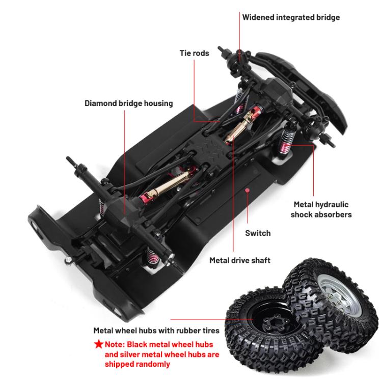 JJR/C C8801 Pro Black Warrior Edition Wrangler Simulation Climbing Remote Control Car