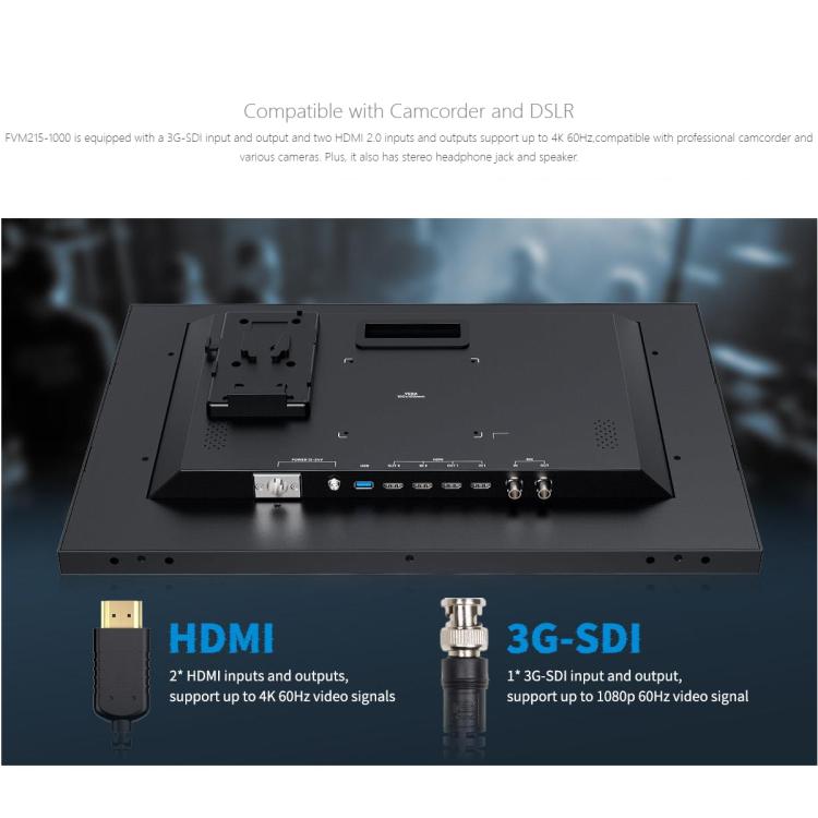 FEELWORLD FVM215-1000 21.5-inch Professional Production Broadcast Monitor High Brightness 1000nit Full HD IPS 4K 60Hz HDMI-compatible 3G-SDI Screen
