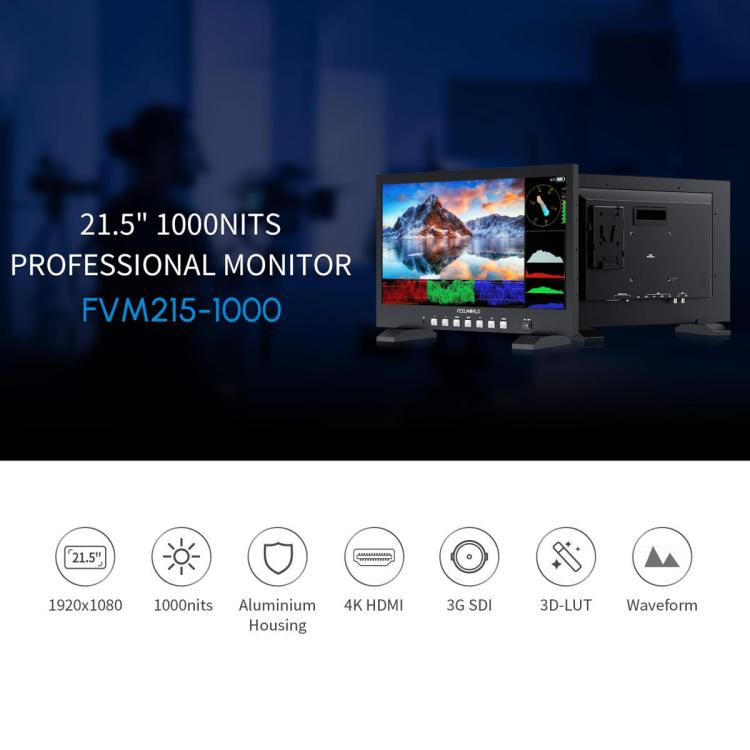FEELWORLD FVM215-1000 21.5-inch Professional Production Broadcast Monitor High Brightness 1000nit Full HD IPS 4K 60Hz HDMI-compatible 3G-SDI Screen