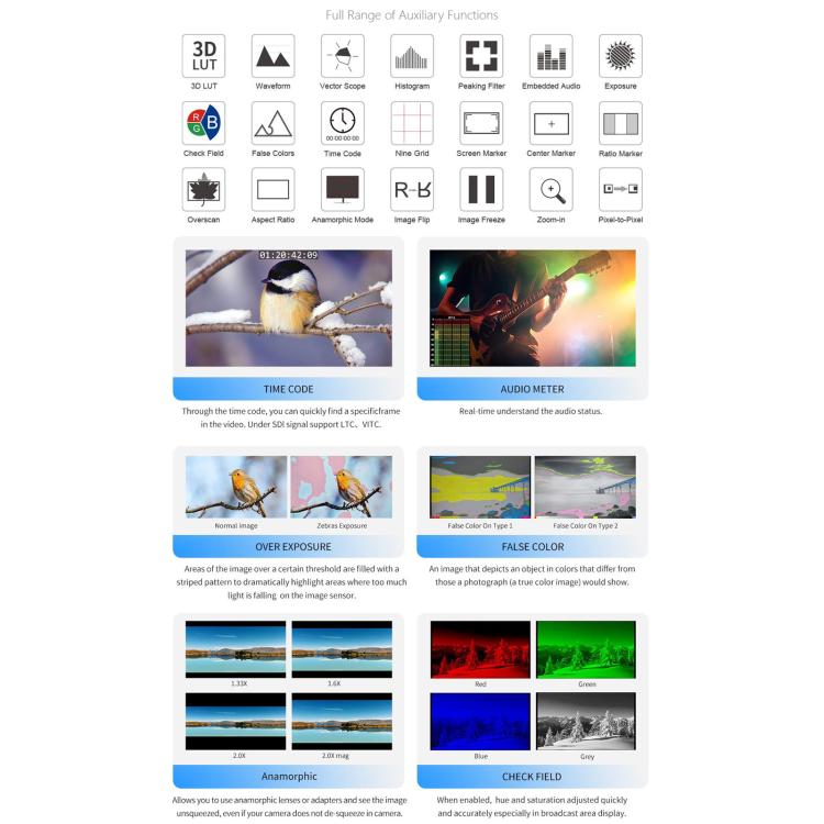 FEELWORLD FVM215-1000 21.5-inch Professional Production Broadcast Monitor High Brightness 1000nit Full HD IPS 4K 60Hz HDMI-compatible 3G-SDI Screen