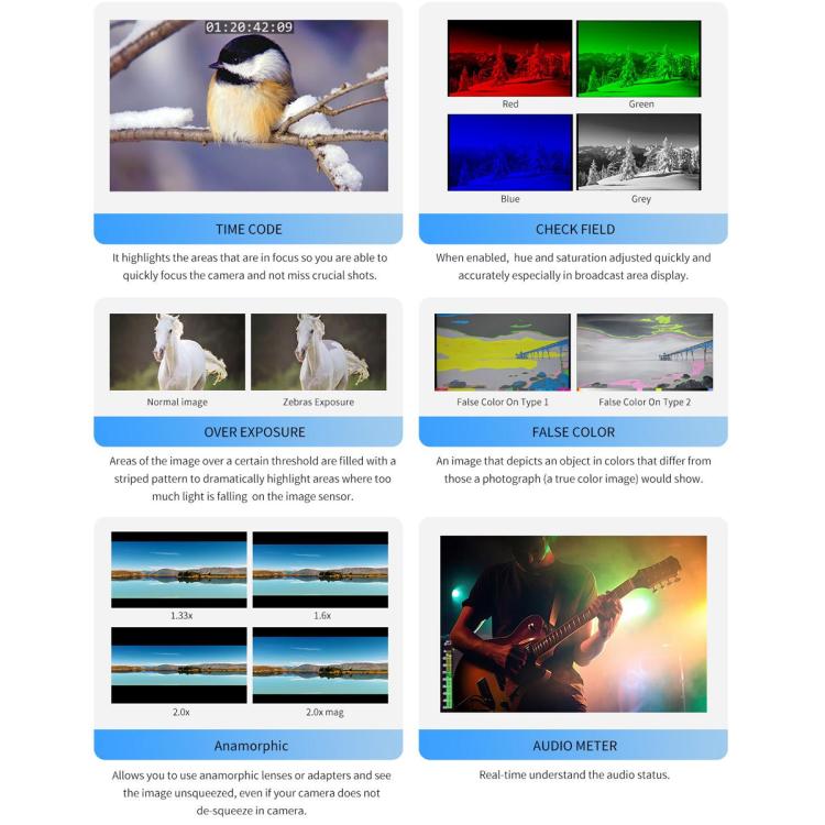 FEELWORLD Q41 Quad 4.5 inch 2RU Rackmount Monitor 3G-SDI 4K HDMI-compatible AV Input and Output