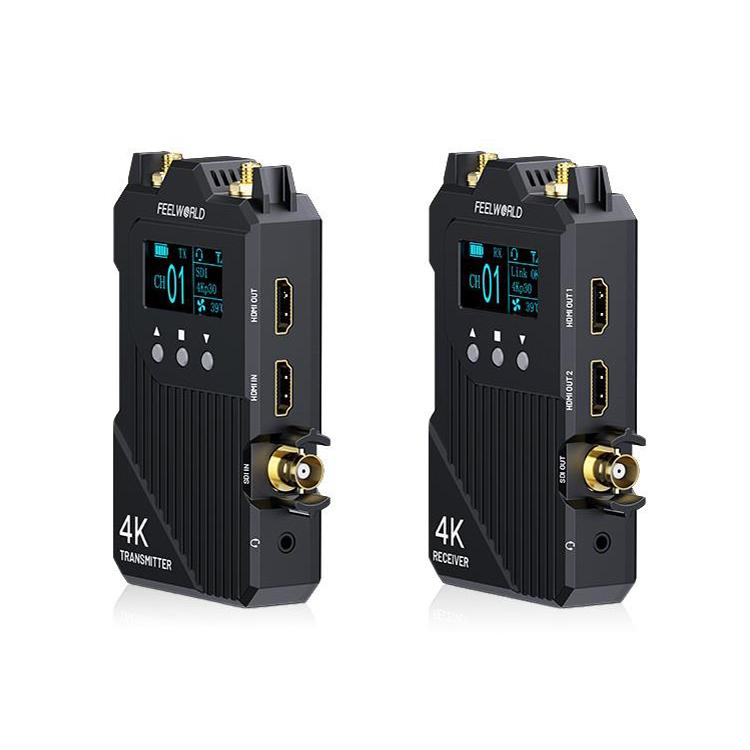 FEELWORLD WT1S 4K Wireless Video Transmission System SDI + Dual HDMI-compatible Full Duplex Intercom Live Streaming