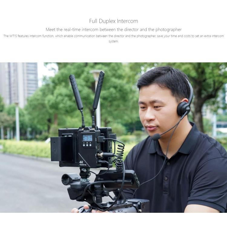 FEELWORLD WT1S 4K Wireless Video Transmission System SDI + Dual HDMI-compatible Full Duplex Intercom Live Streaming