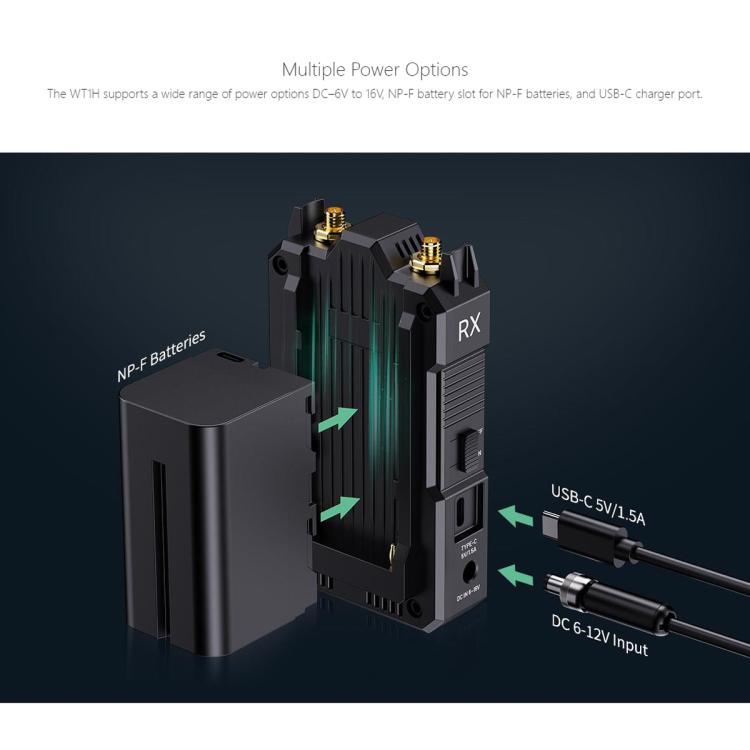 FEELWORLD WT1H 4K Wireless Video Transmission System Dual HDMI-compatible Full Duplex Intercom Live Streaming