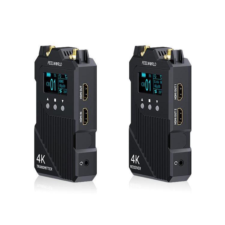 FEELWORLD WT1H 4K Wireless Video Transmission System Dual HDMI-compatible Full Duplex Intercom Live Streaming