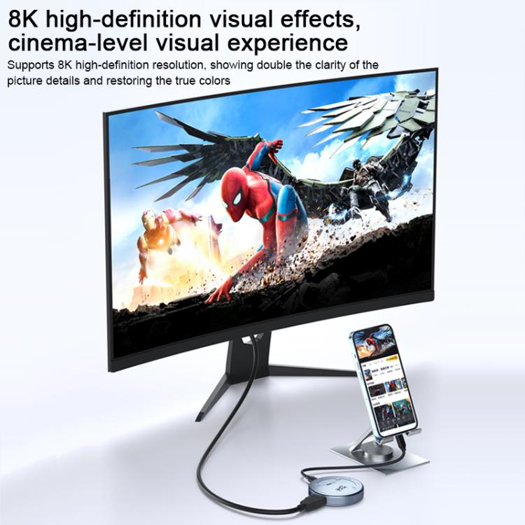 YCE-V195H USB-C / Type-C to PD3.0, HD2.0, USB3.2, 3.5mm, M.2 NVMe Magnetic Hard Drive Enclosure