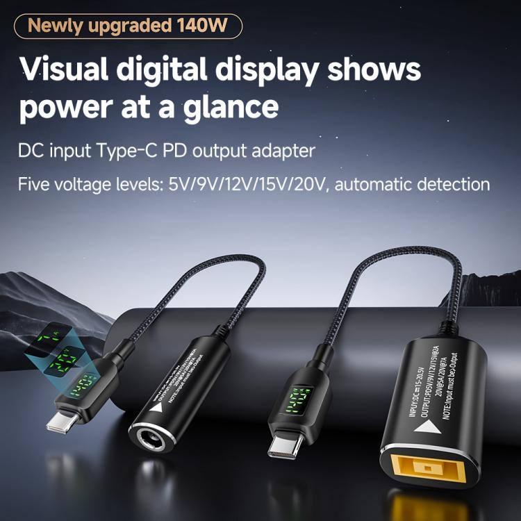 140W Digital Display Laptop Charging Adapter Connector
