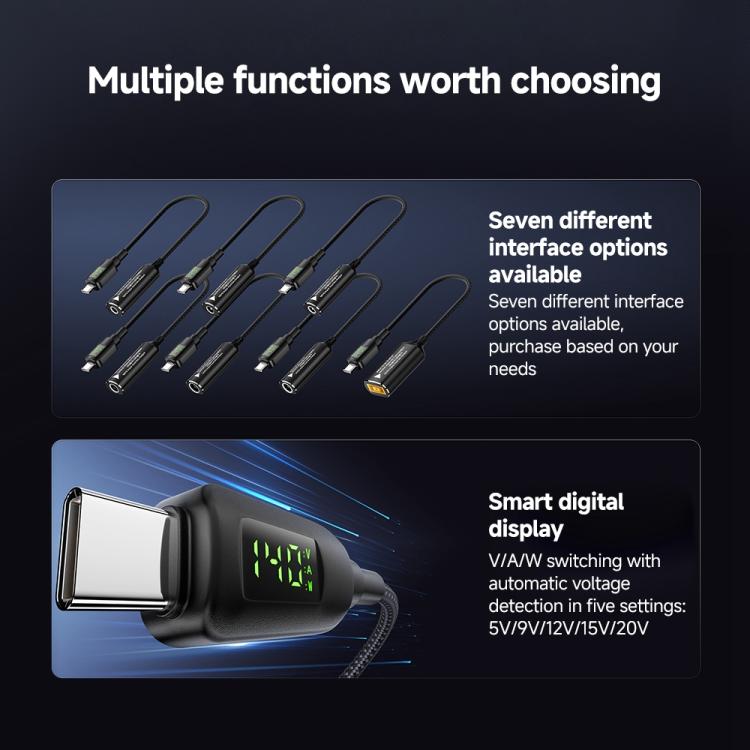 140W Digital Display Laptop Charging Adapter Connector