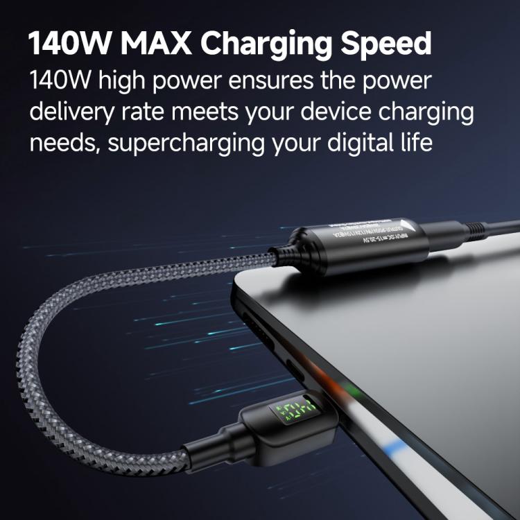 140W Digital Display Laptop Charging Adapter Connector