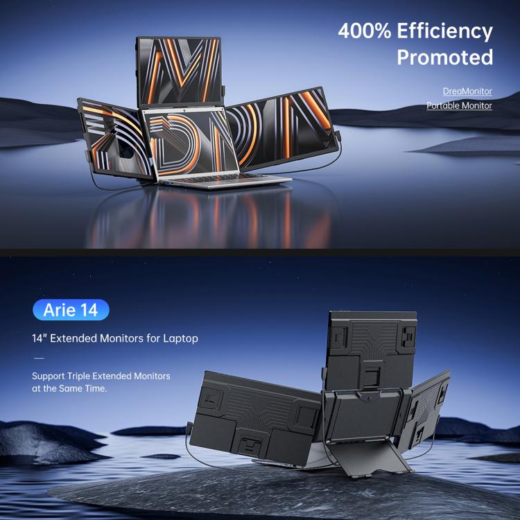 Arie 14 14 inch Expanded Display Triple Portable Monitor