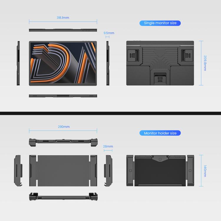 Arie 14 14 inch Expanded Display Triple Portable Monitor