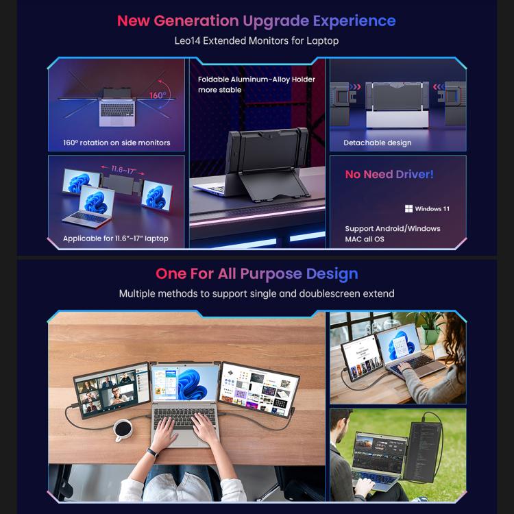 Leo 14 14 inch Expanded Display Dual Portable Monitor