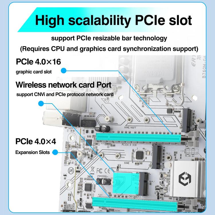 ERYING M-ATX B760M Gaming DDR4 RAM DIY Desktop Computer Motherboard