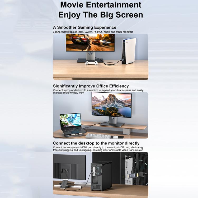 4K 60Hz HDMI Male to DP Female HD Adapter