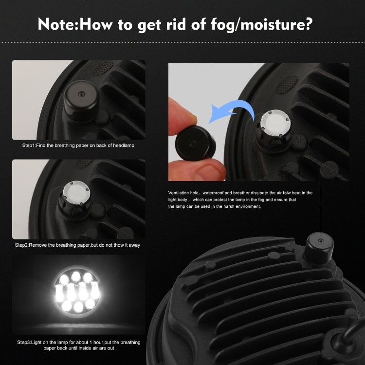 EagleVision DC9-30V 35W 6000K 4000LM 5.75 inch Round Motorcycle 6LEDs Headlight with Angel Eye for Harley-Davidson