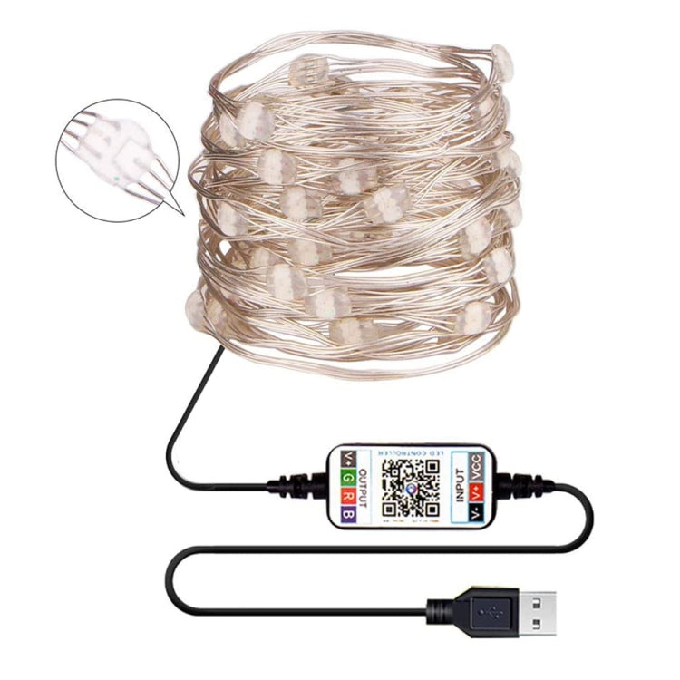 RGB USB  LED Copper Wire Light String Holiday Decoration Light String Bluetooth Mobile APP Control
