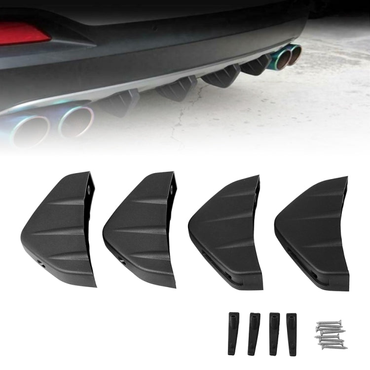 4 PCS Car General Shark Fin Rear Spoiler Bumper Chassis Decoration