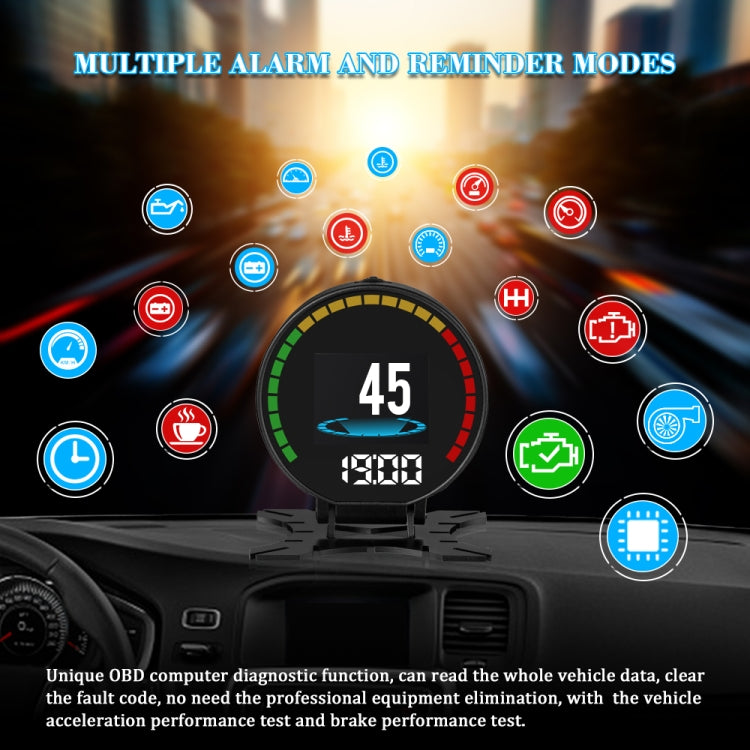 P15 OBD2 Car HUD Head-up Display Water Temperature / Vehicle Speed / Voltage
